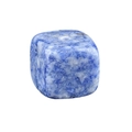 Blue and white natural crystal stone square incense holder with central hole - Blue Sodalite