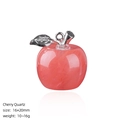 20mm cherry quartz apple pendant with silver stem and leaf for DIY jewelry making - Cherry Quartz Apple