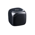 Polished black crystal cube incense burner base with single hole for home decor - Obsidian