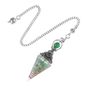 Green crystal resin orogonite pendulum with copper coil and antique silver chain - Green Aventurine (Antique Silver Pendulum)