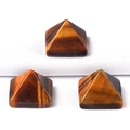 Pierres pyramidales en cristal naturel d'oeil de tigre avec effet oeil de chat poli - 14mm / Œil de tigre