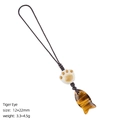Handcrafted tiger eye stone fish pendant with cream cat paw bead and braided cord - Tiger Eye Fish Pendant