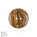 Botón redondo de piedra ojo de tigre natural de 30mm para ropa y accesorios de costura - Botón de Ojo de Tigre