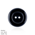 Botón de obsidiana negra de 30mm con acabado liso y dos agujeros para costura DIY - Botón de Obsidiana
