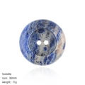 Botón de piedra sodalita natural de 30mm con textura azul y blanca para manualidades DIY - Botón de Sodalita