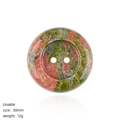 30mm natural Unakite stone button with smooth polished finish for DIY clothing - Unakite Button