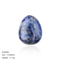 Egg-shaped blue sodalite natural crystal stone 17x20mm polished gemstone for Easter - 20mm Sodalite