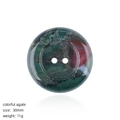 30mm colorful agate natural stone button with two holes for DIY sewing and crafting - Indian Agate Button