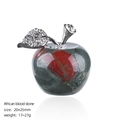 Handcrafted African blood stone apple ornament with 20x25mm size and silver leaf - 25mm / African Blood Stone Apple