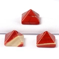 Polished red jasper pyramid natural gemstone with unique earthy mineral textures - 14mm / Red Jasper