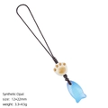 Cute synthetic opal cat paw and blue fish pendant charm for keychains or phones - Synthetic Opal Fish Pendant