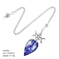 Natural blue sodalite triple moon pendulum pendant with silver chain for meditation - Sodalite