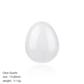 Polished egg-shaped natural clear quartz crystal stone measuring 17x20mm for Easter decor - 20mm Clear Quartz
