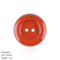 30mm Red Jasper stone button with smooth natural mineral texture and two-hole design - Red Jasper Button