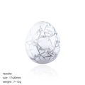Egg-shaped white howlite crystal stone with grey marble texture, 20mm height - 20mm Howlite White Turquoise