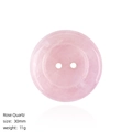 30mm Rose Quartz natural stone button for sweaters and bags, 11g round pink crystal accessory - Rose Quartz Button