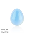 Polished synthetic opal egg stone in sky blue finish measuring 17x20mm for decoration - 20mm Opalite (Synthetic)