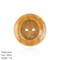 30mm natural yellow stone button with double holes for DIY sweater and garment accessories - Yellow Stone Button