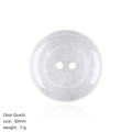 30mm natural clear quartz stone button with two holes for DIY sewing and jewelry craft - Clear Quartz Button
