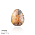 20mm egg-shaped natural Crazy Agate stone with unique orange and grey banding patterns - 20mm Crazy Agate