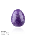 Polished egg-shaped amethyst crystal stone with natural internal textures, size 17x20mm - 20mm Amethyst