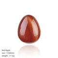 Polished red agate egg-shaped gemstone crystal measuring 17x20mm for Easter decor - 20mm Red Agate