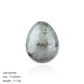 Polished egg-shaped Labradorite crystal stone with grey and black speckles 17x20mm - 20mm Labradorite