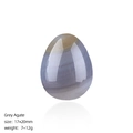 20mm Grey Agate egg-shaped stone with natural banded textures and polished finish - 20mm Grey Agate