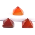 Red agate pyramid gemstone cabochon with polished surface and natural orange gradient - 14mm / Red Agate