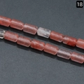 Pink translucent strawberry crystal cylinder beads style 18 for jewelry making - 6×10mm / Watermelon Red (Synthetic)