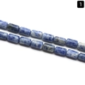 Blue sodalite cylindrical stone beads with natural white veins for DIY jewelry making - 6×10mm / Sodalite