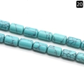 Blue synthetic turquoise cylinder beads with black veining for DIY jewelry making - 6×10mm / Blue Turquoise (Synthetic)