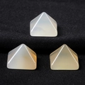Polished natural milky quartz crystal pyramid semi-precious stone for jewelry making - 14mm / Agate