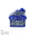 Maison sculptée en lapis-lazuli, décor en cristal naturel 25x25mm avec cheminée - Lapis-lazuli