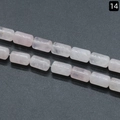 Polished rose quartz cylinder beads for jewelry making with natural pink stone textures - 6×10mm / Rose Quartz