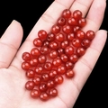 Vibrant red carnelian agate round beads with large holes for DIY jewelry making - 8mm Diameter 3mm Hole