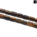 Natural tiger eye cylinder beads with silky golden brown stripes for DIY jewelry making - 6×10mm / Tiger's Eye