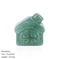 Green aventurine crystal house miniature for desktop decor 25x25mm stone carving - Green Aventurine