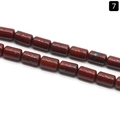 Red Jasper 6x10mm cylindrical gemstone beads with natural black mineral veins and oily luster - 6×10mm / Rainbow Stone