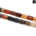Cylindrical natural agate stone beads in earthy tones for DIY jewelry making - 6×10mm / Red Agate