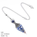 Lapis lazuli resin healing pendulum with antique silver floral cap and metal chain - Lapis Lazuli (Antique Silver)