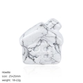 Mini house sculpture carved from white howlite stone measuring 25x25mm for crystal decor - Howlite