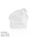 Miniature clear quartz crystal house carving ornament measuring 25x25mm and 20g - White Crystal