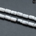 Polished white howlite cylinder beads 6x10mm for DIY jewelry making and crafts - 6×10mm / Howlite