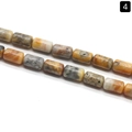 Natural yellow agate cylindrical loose beads for DIY jewelry making accessories - 6×10mm / Crazy Agate