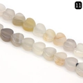 Flat heart-shaped natural agate beads with striped patterns for DIY jewelry making - Agate