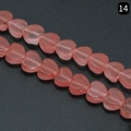 Pink heart-shaped glass beads with cat eye effect for DIY jewelry making and crafts - Watermelon Red (Synthetic)