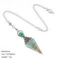Spiritual green aventurine crystal pendulum with vintage silver cap and metal chain - Green Aventurine (Antique Silver)