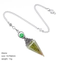 Olivine crystal pendulum with silver filigree dowsing pendant for yoga meditation - Olivine (Antique Silver)