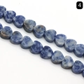 Polished heart-shaped blue and white marble stone bead for DIY jewelry making - Sodalite